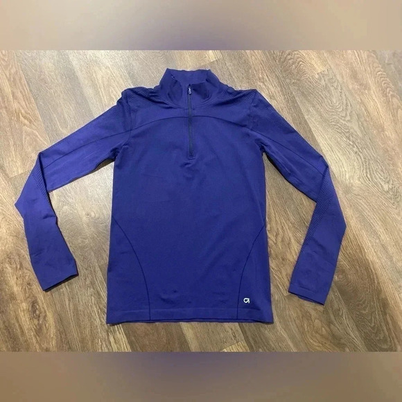 Gap Fit Athletic Jacket Womens Small Purple Running Gym Track Sport 1/4 Zip Top - Picture 2 of 8